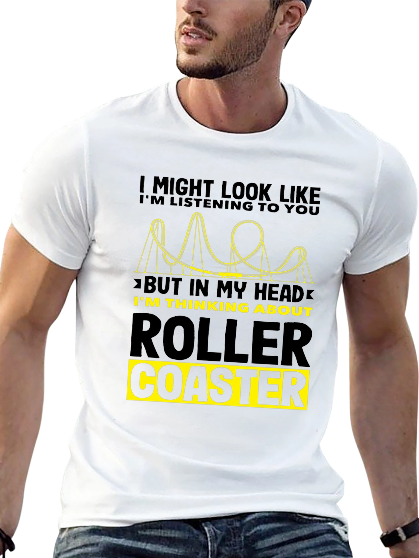 Roller Coaster Obsession T-Shirt - Black Graphic Tee