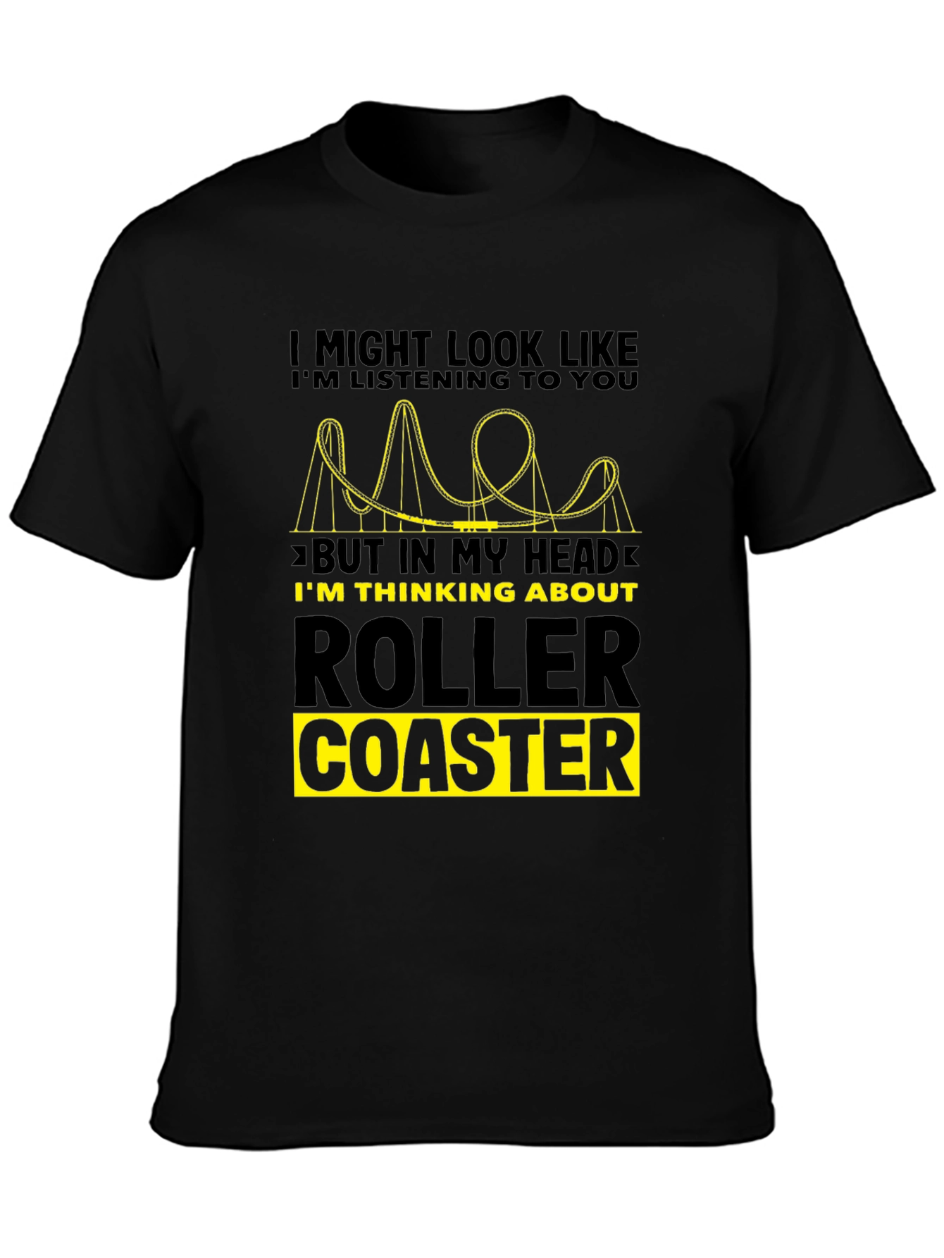 Roller Coaster Obsession T-Shirt - Black Graphic Tee