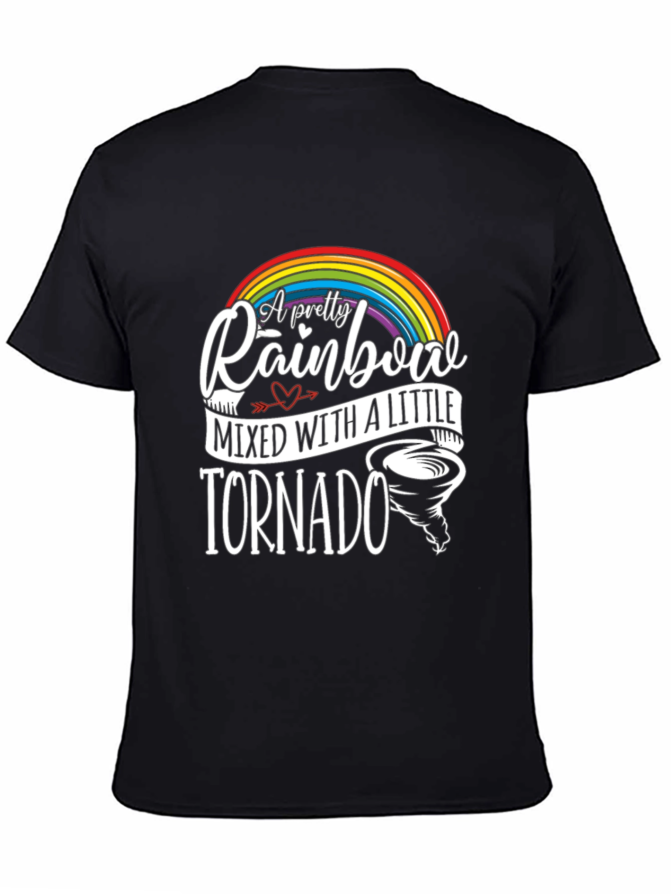 Pretty Rainbow Tornado Black Graphic Tee