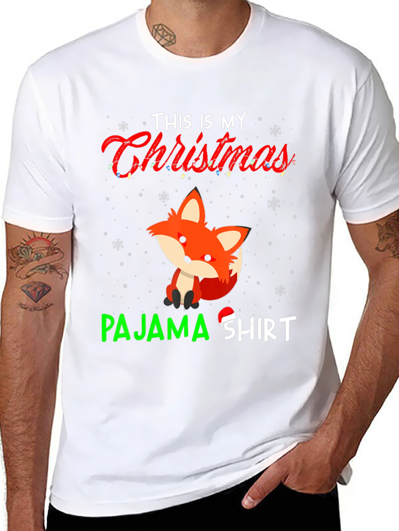 Christmas Fox Pajama T-Shirt