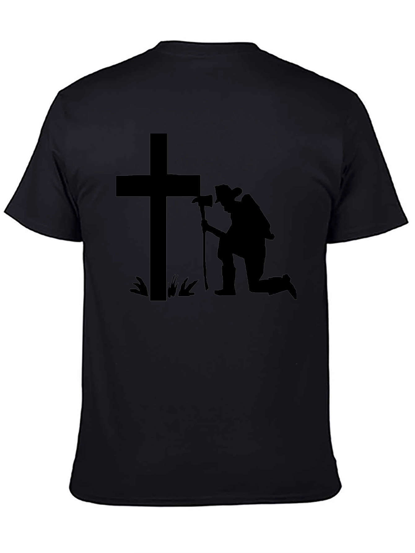Kneeling Firefighter Cross T-Shirt