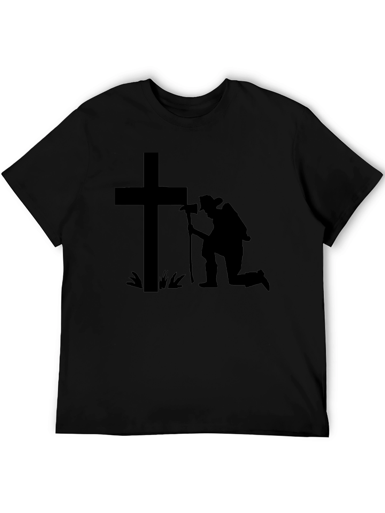 Kneeling Firefighter Cross T-Shirt