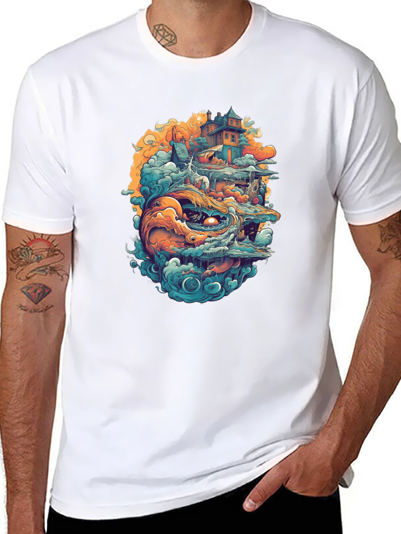 Fantasy Island Graphic Tee - Black Crewneck Shirt
