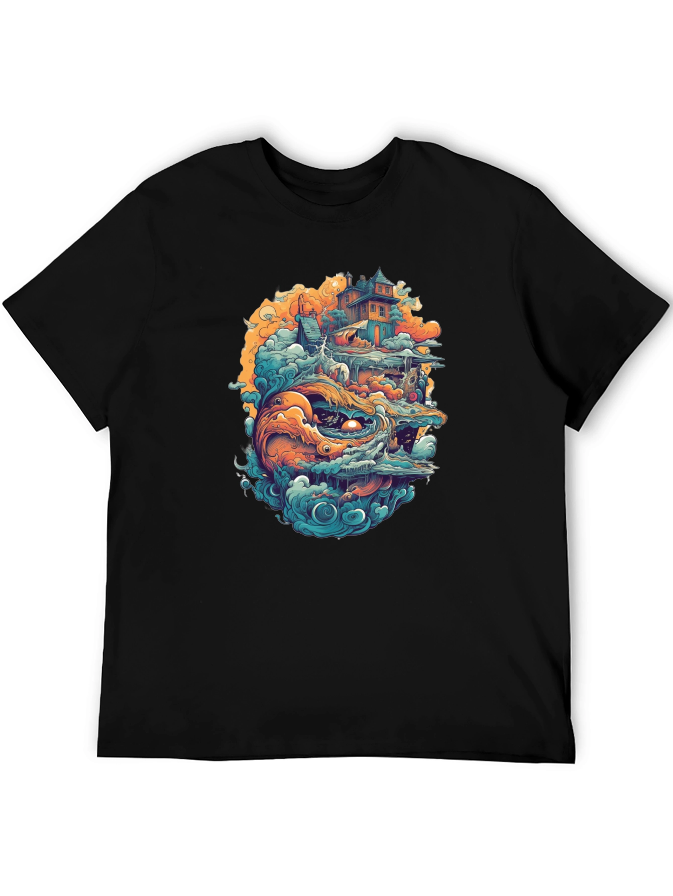 Fantasy Island Graphic Tee - Black Crewneck Shirt