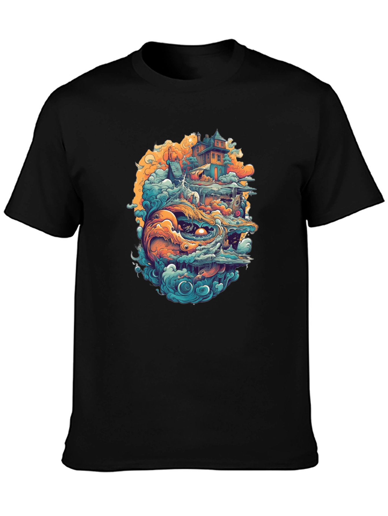 Fantasy Island Graphic Tee - Black Crewneck Shirt