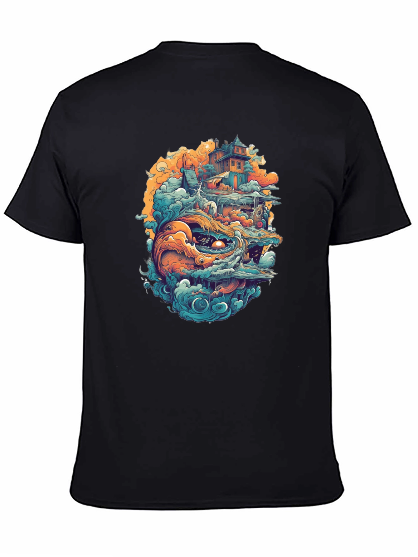 Fantasy Island Graphic Tee - Black Crewneck Shirt