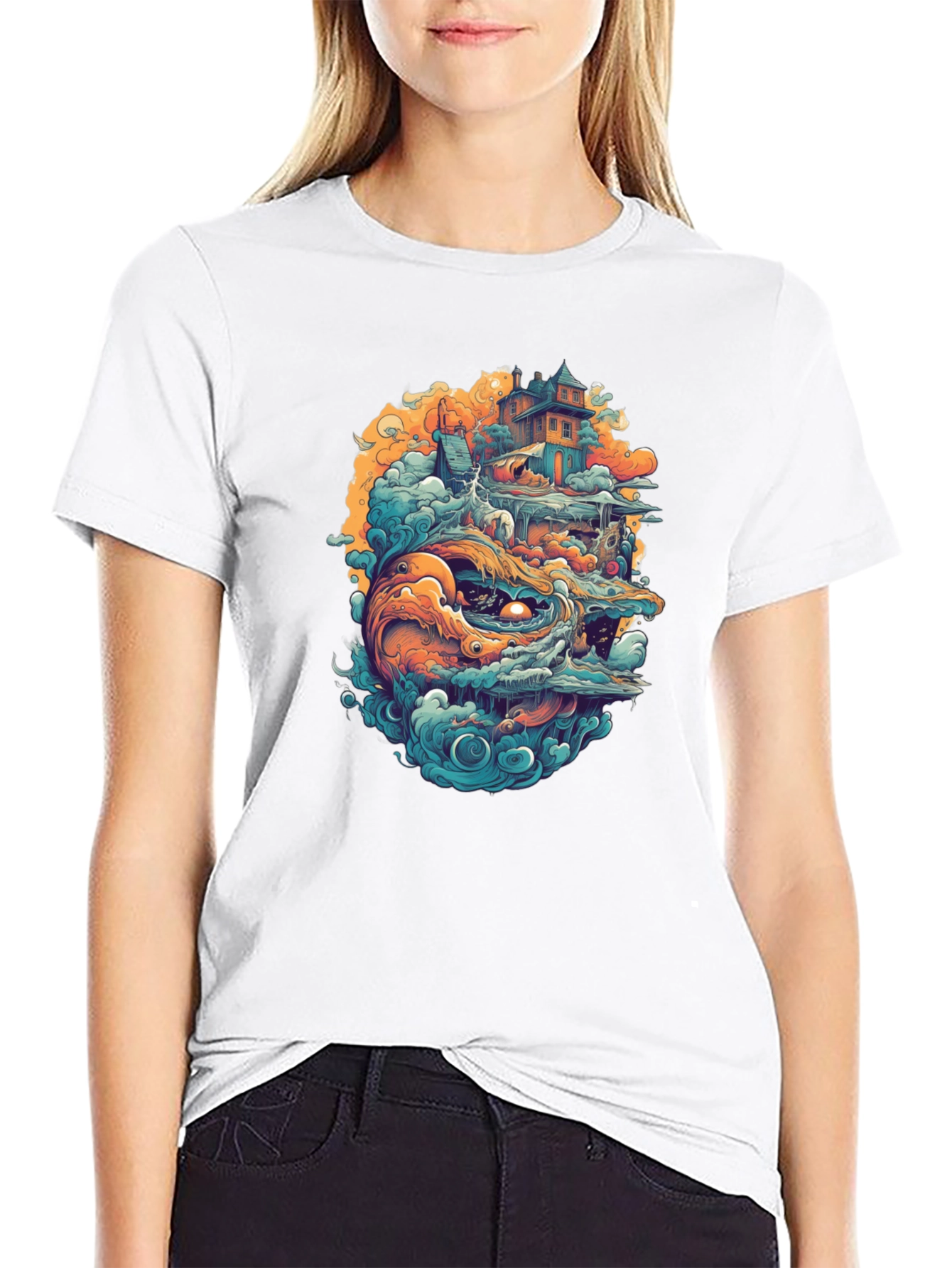 Fantasy Island Graphic Tee - Black Crewneck Shirt