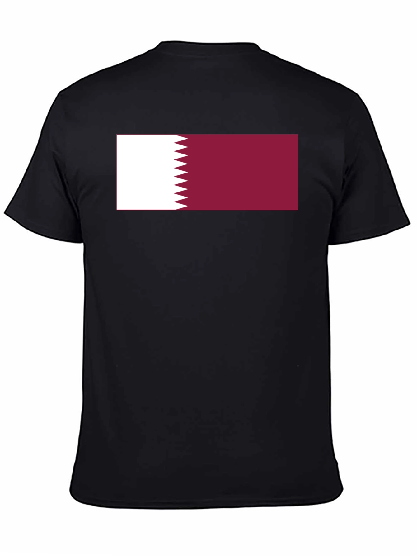 Qatar Flag T-Shirt - Black Crew Neck Tee