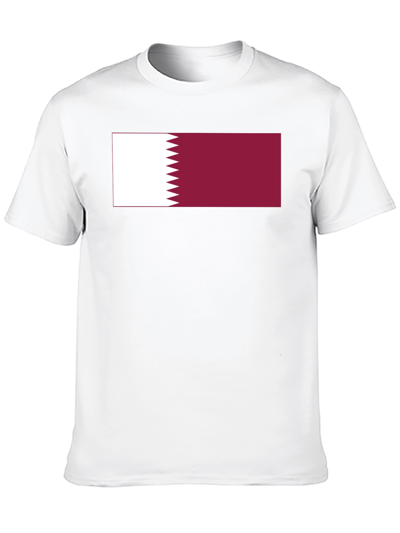 Qatar Flag T-Shirt - Black Crew Neck Tee