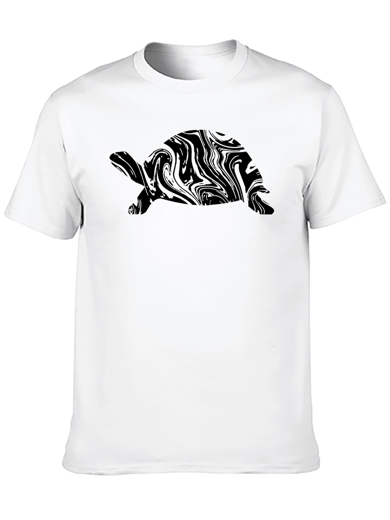 Abstract Turtle Graphic T-Shirt - Black