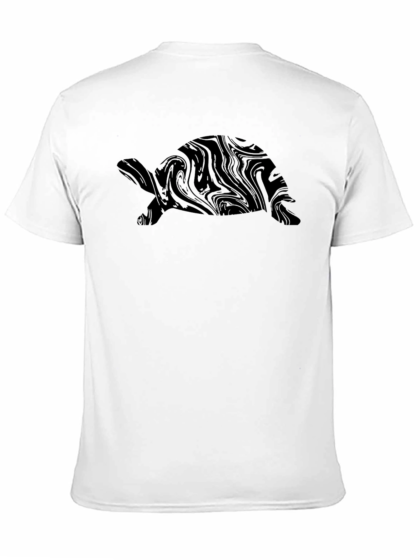 Abstract Turtle Graphic T-Shirt - Black