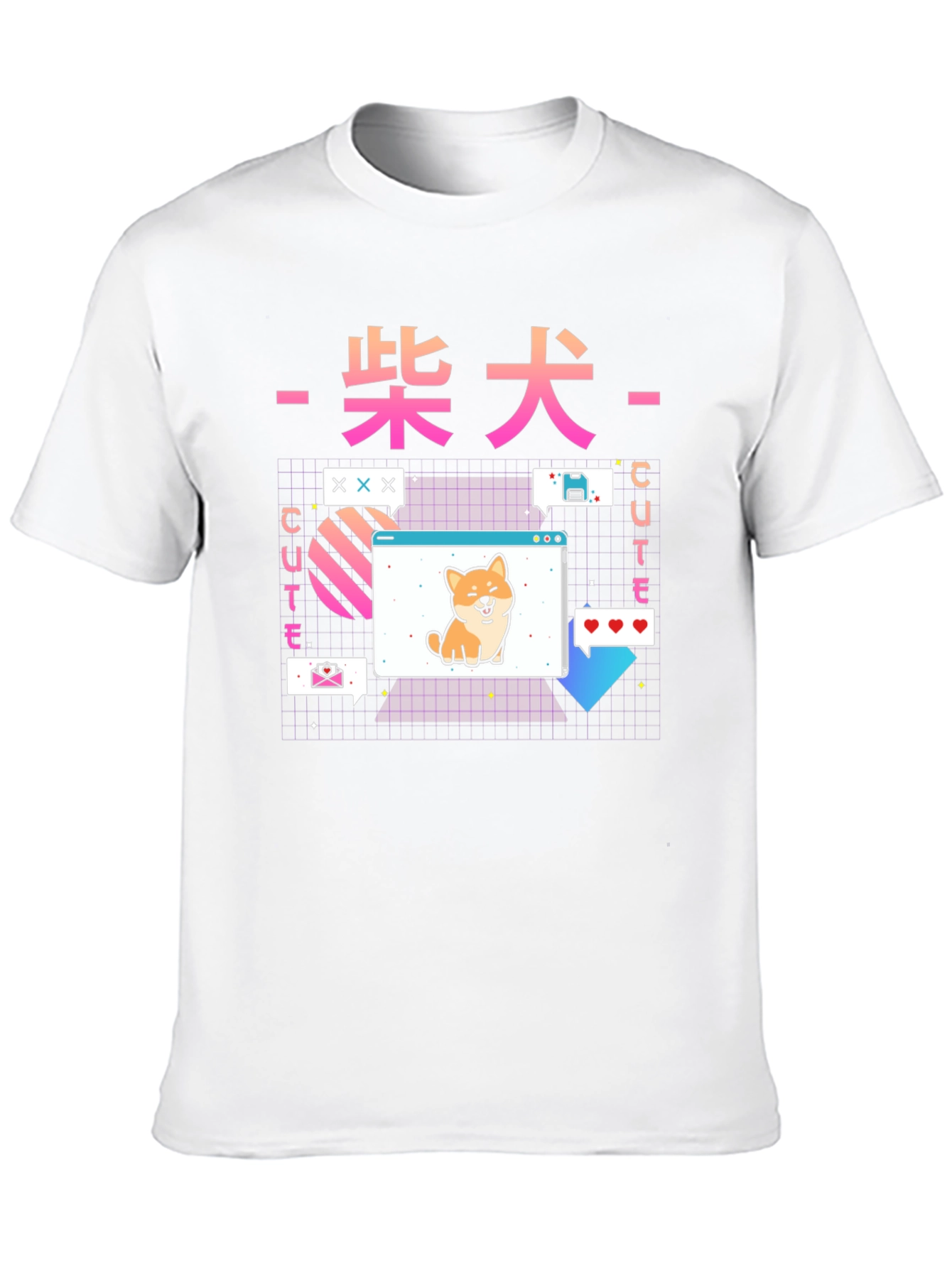 Cute Shiba Inu Graphic Tee - Retro Anime Style