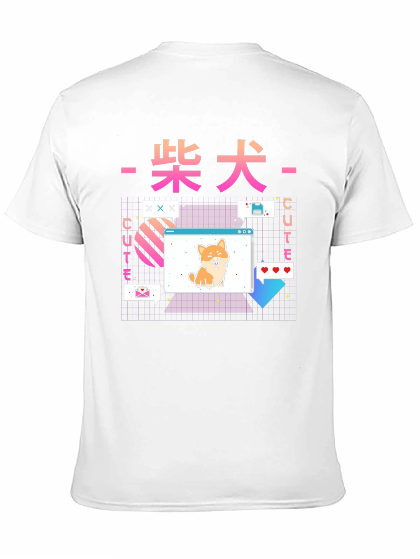 Cute Shiba Inu Graphic Tee - Retro Anime Style