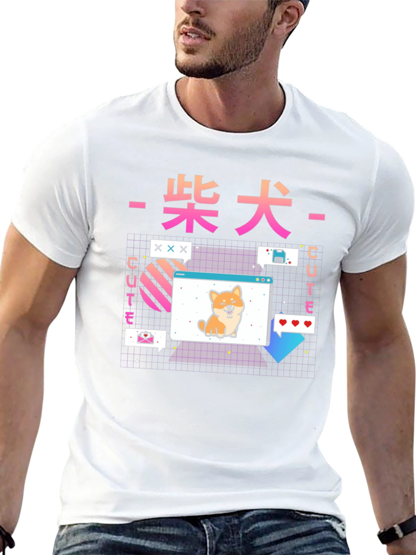 Cute Shiba Inu Graphic Tee - Retro Anime Style