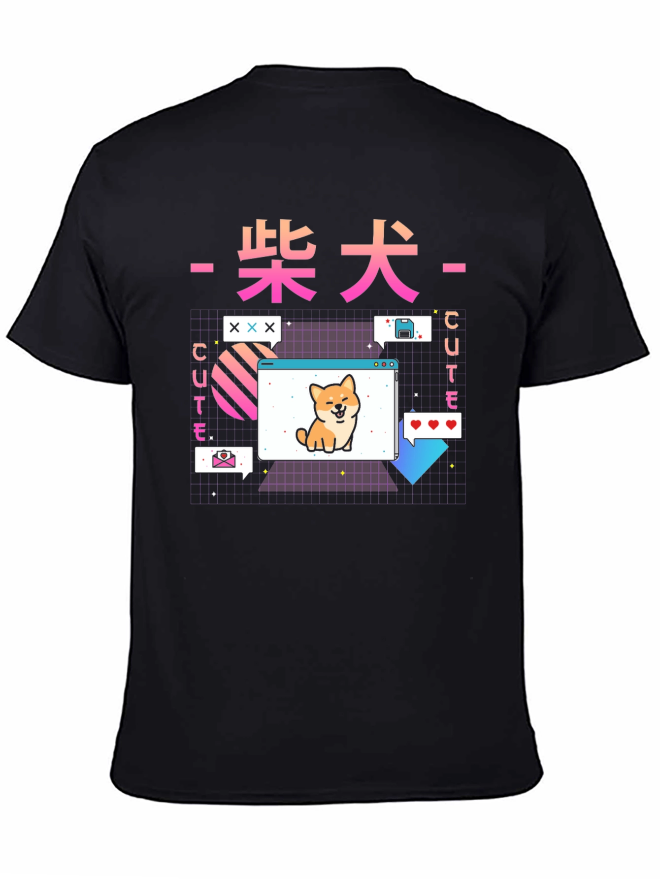 Cute Shiba Inu Graphic Tee - Retro Anime Style