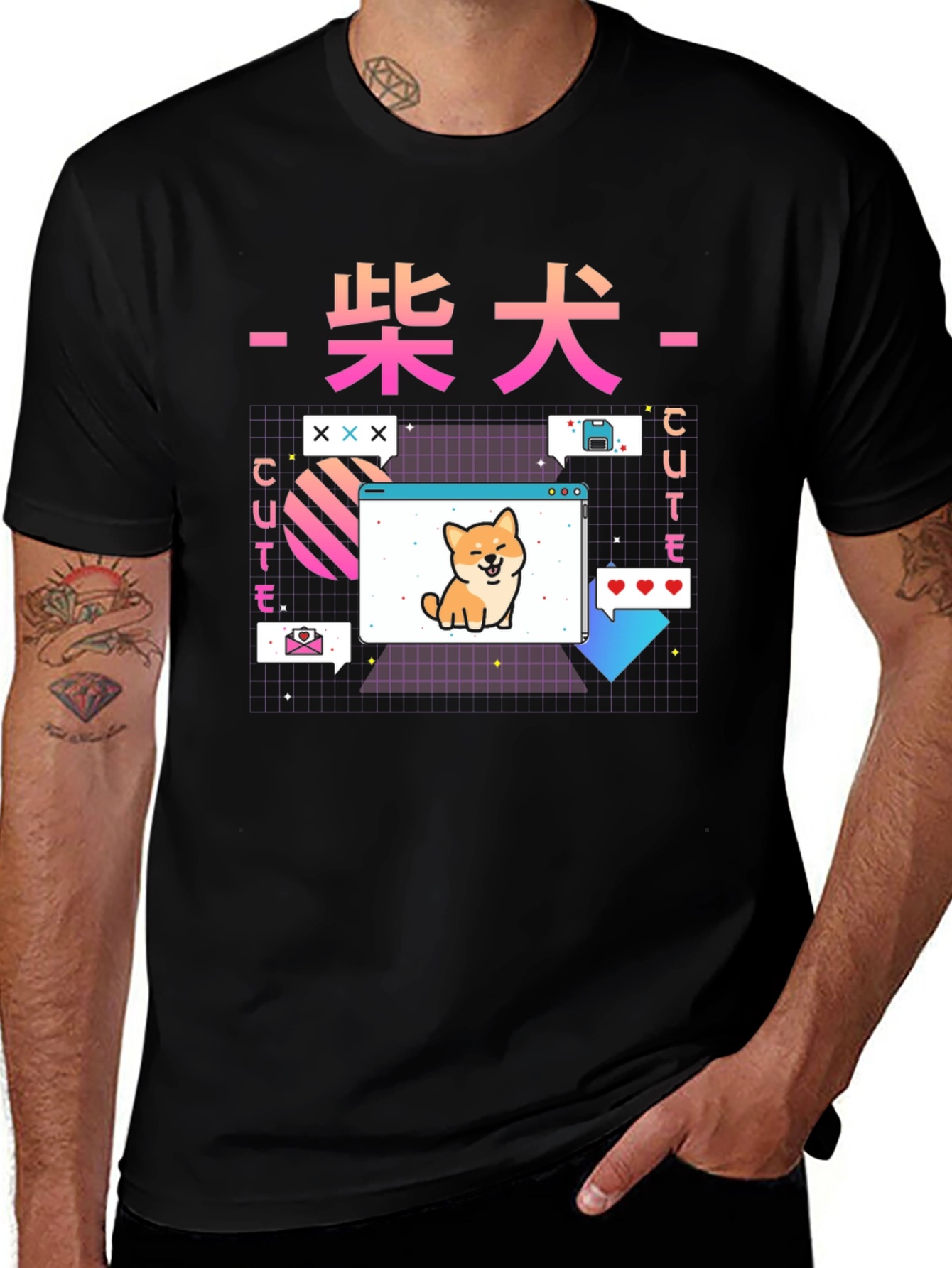 Cute Shiba Inu Graphic Tee - Retro Anime Style