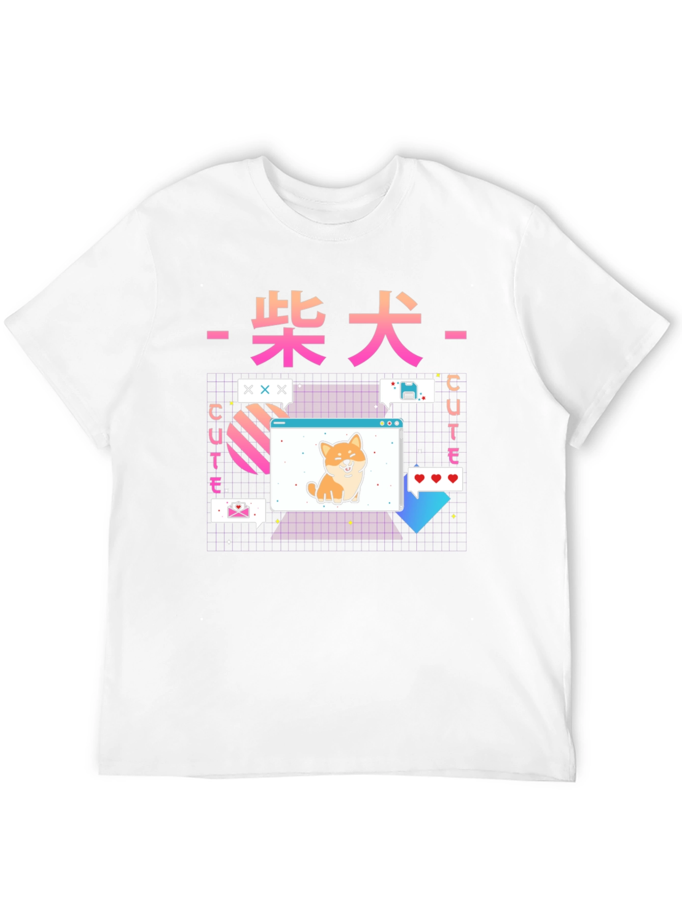 Cute Shiba Inu Graphic Tee - Retro Anime Style