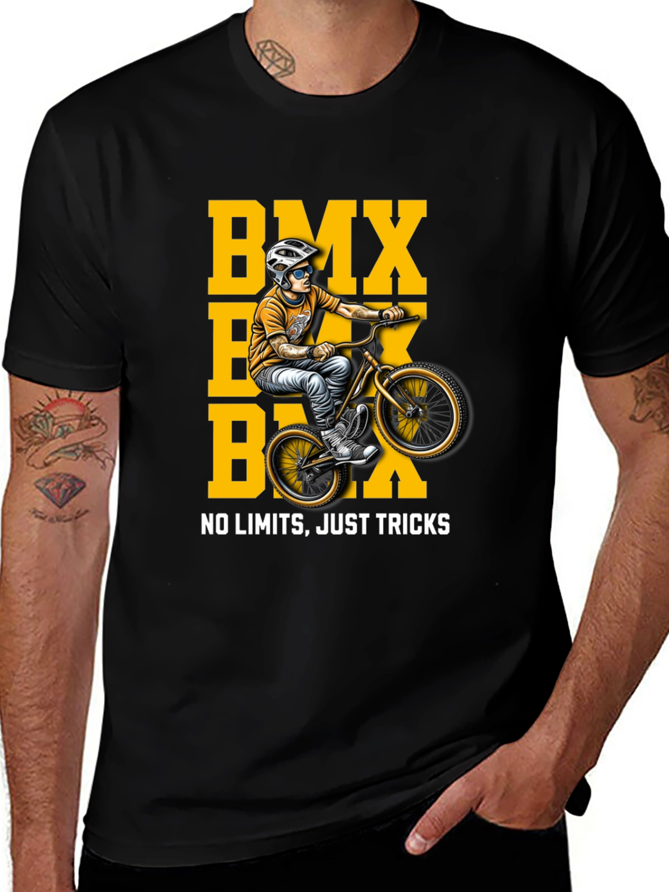 BMX Rider Graphic T-Shirt - No Limits Just Tricks