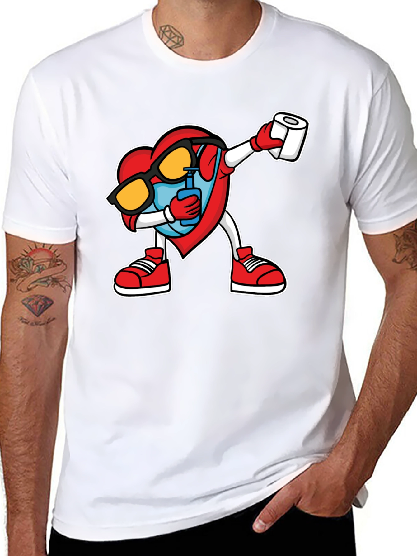 Heart Dabbing T-Shirt - Novelty Graphic Tee
