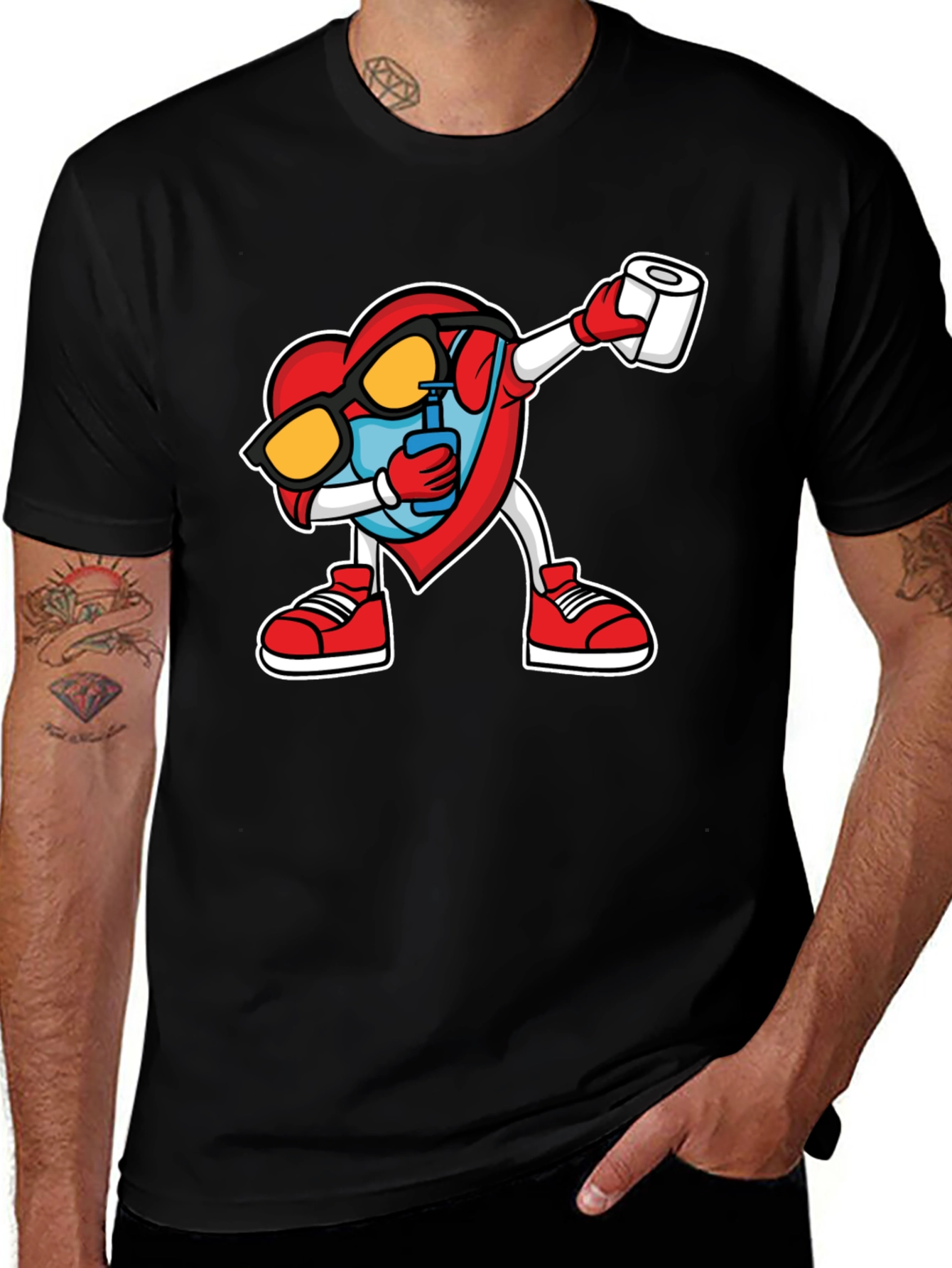 Heart Dabbing T-Shirt - Novelty Graphic Tee