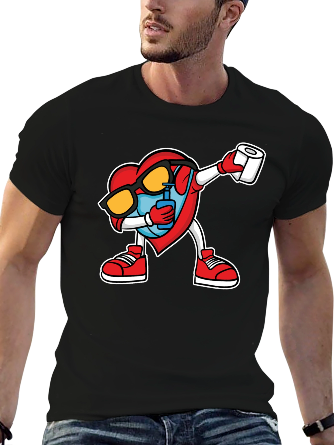 Heart Dabbing T-Shirt - Novelty Graphic Tee