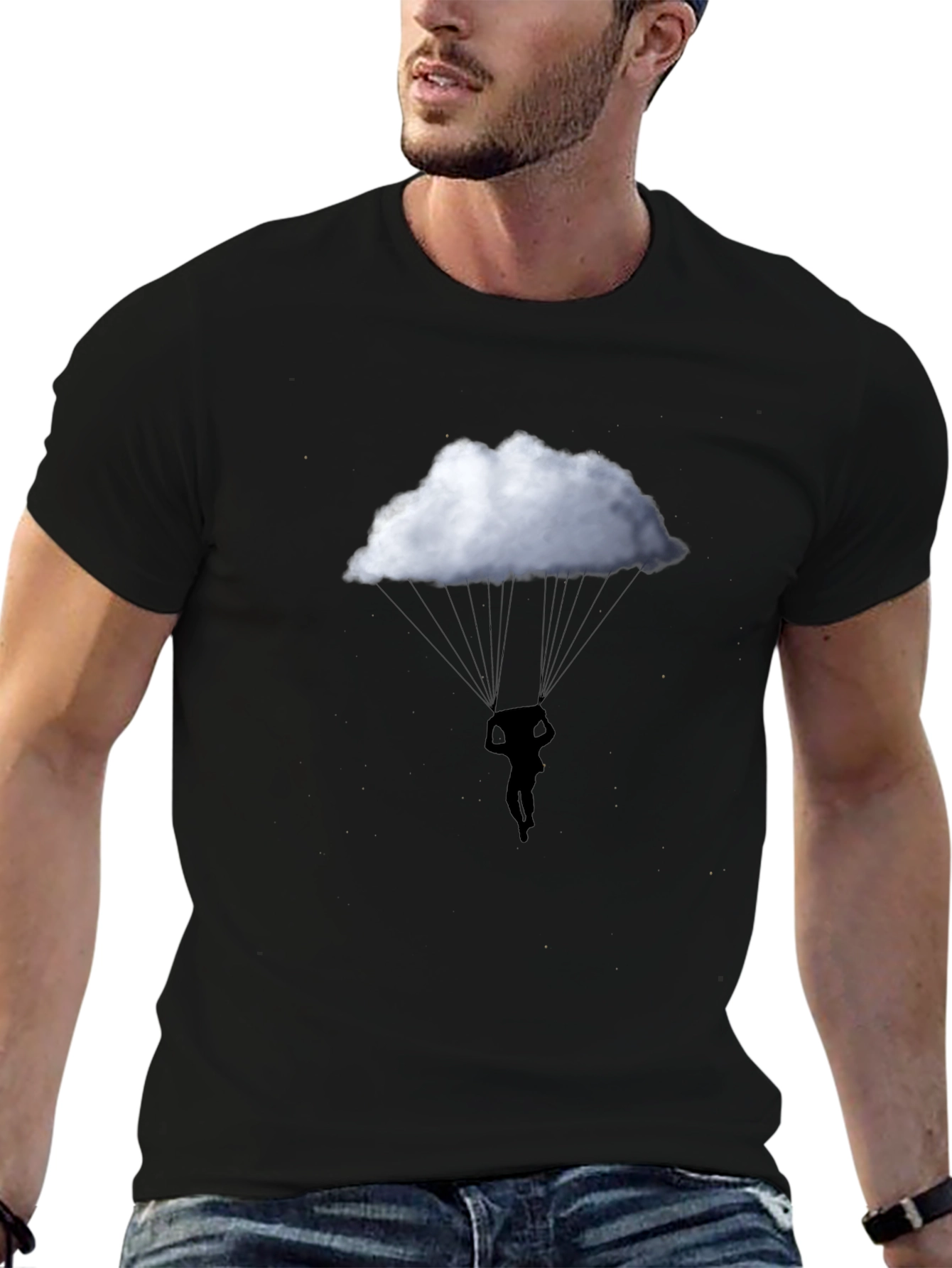 Cloud Parachute Graphic Tee - Black