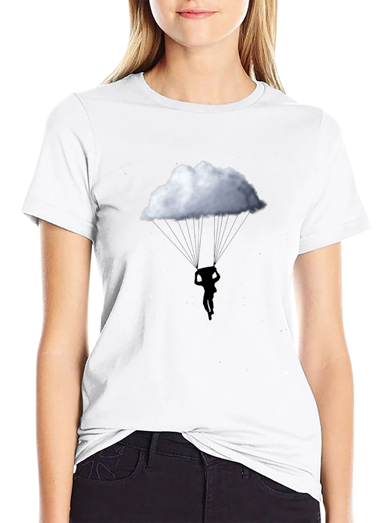 Cloud Parachute Graphic Tee - Black