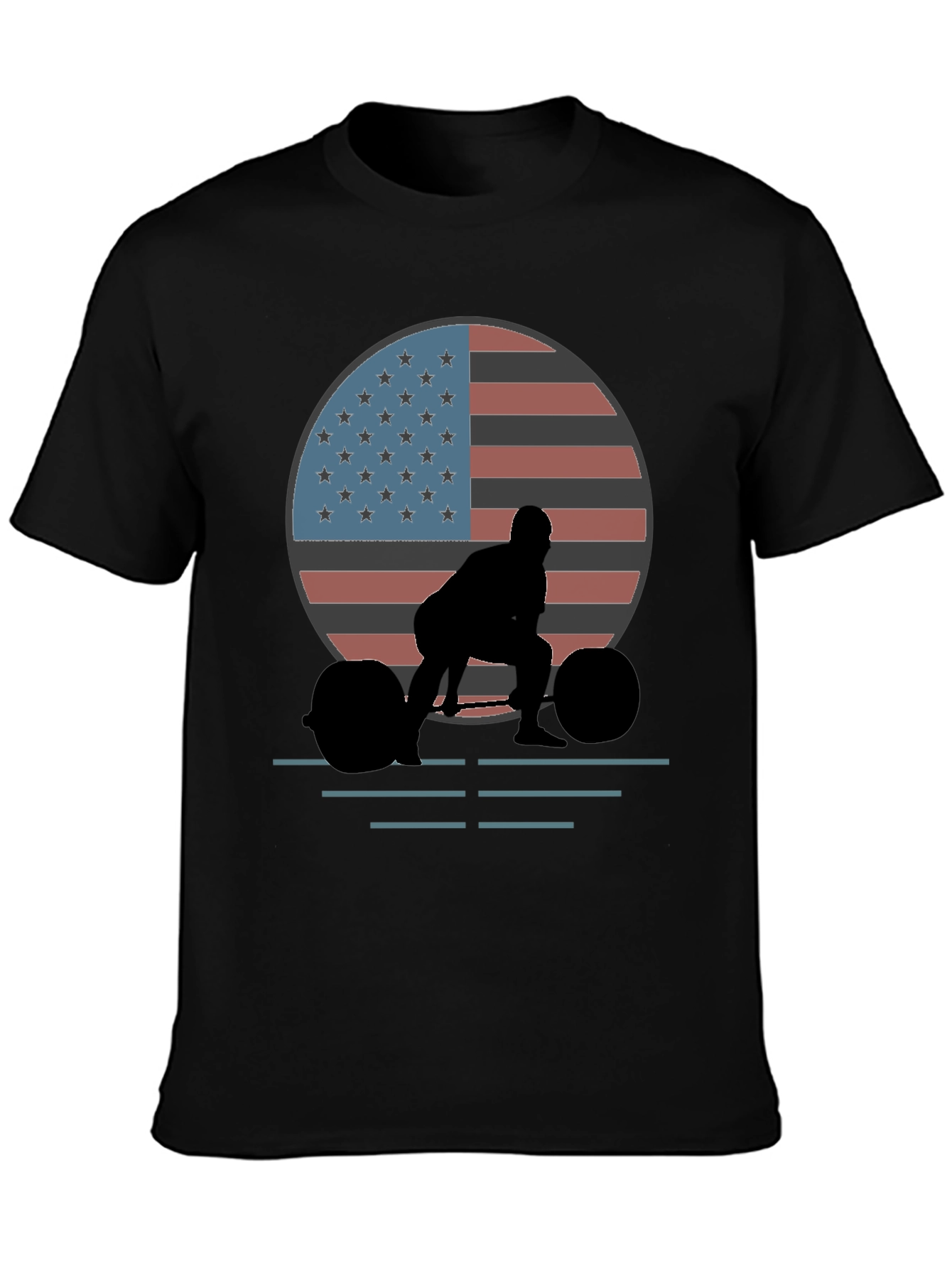 American Flag Weightlifter Graphic Tee