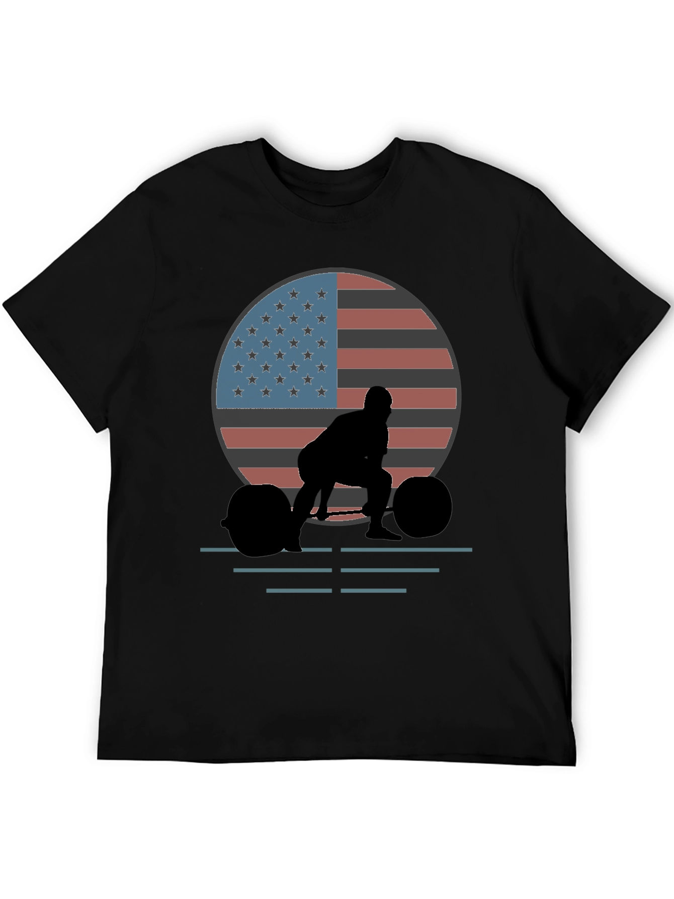 American Flag Weightlifter Graphic Tee