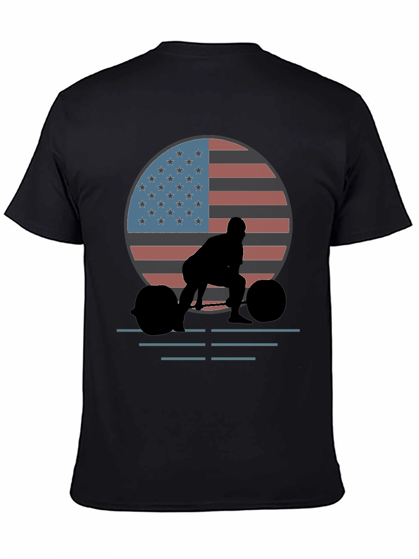 American Flag Weightlifter Graphic Tee