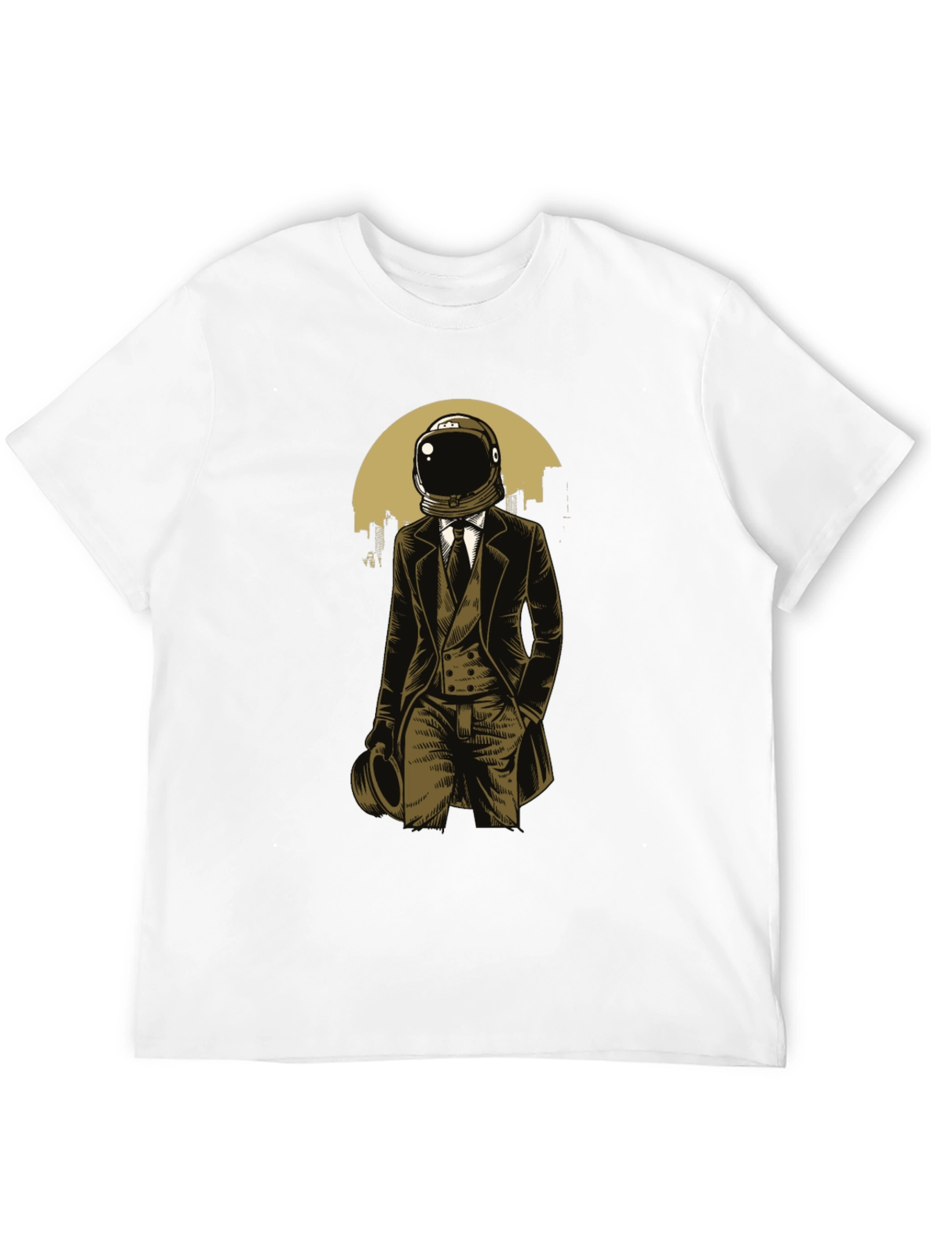 Astronaut Gentleman Graphic Tee - Black Cotton T-Shirt
