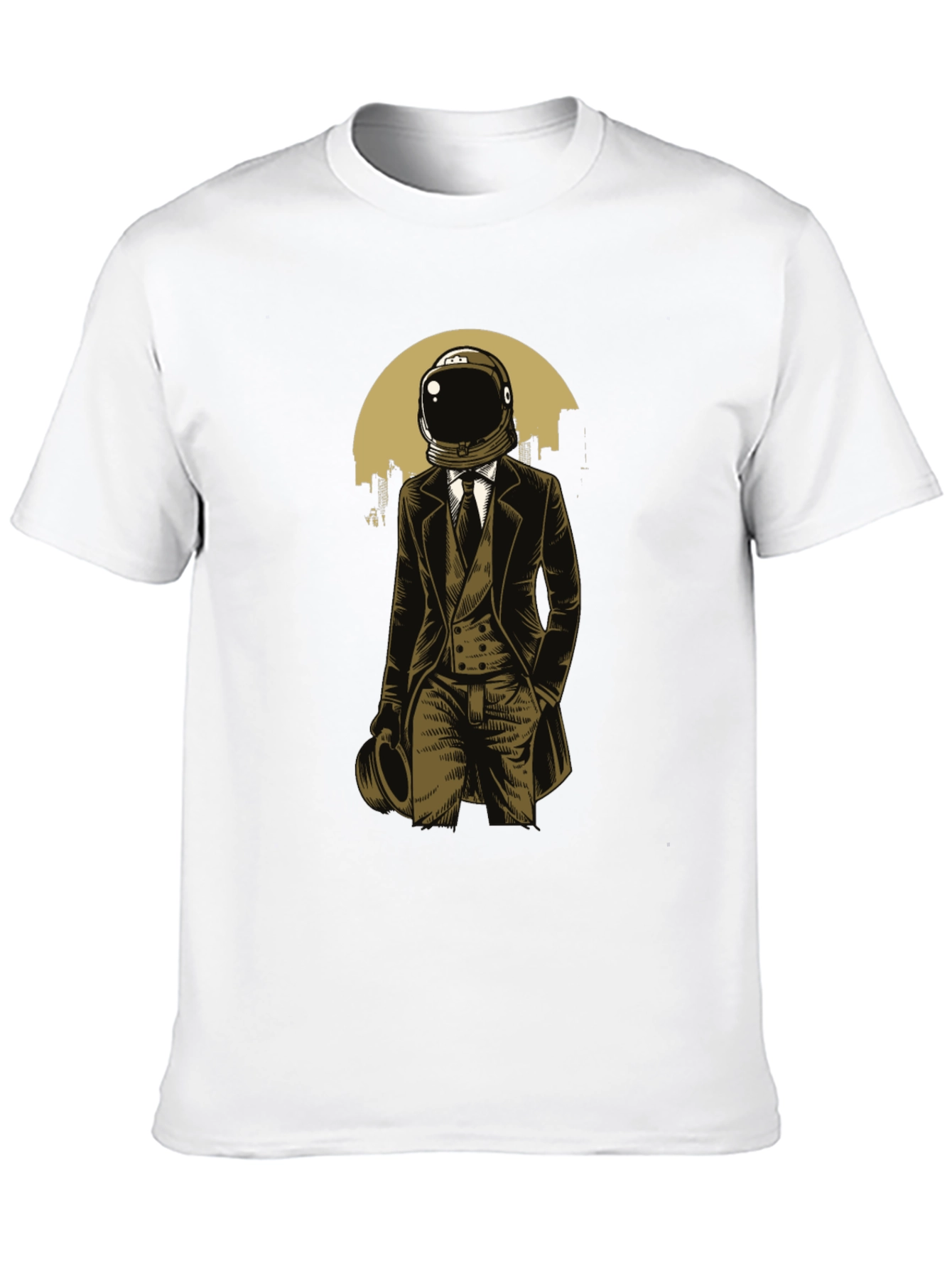 Astronaut Gentleman Graphic Tee - Black Cotton T-Shirt