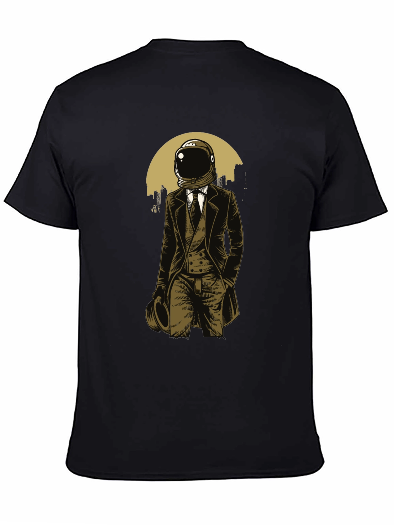 Astronaut Gentleman Graphic Tee - Black Cotton T-Shirt