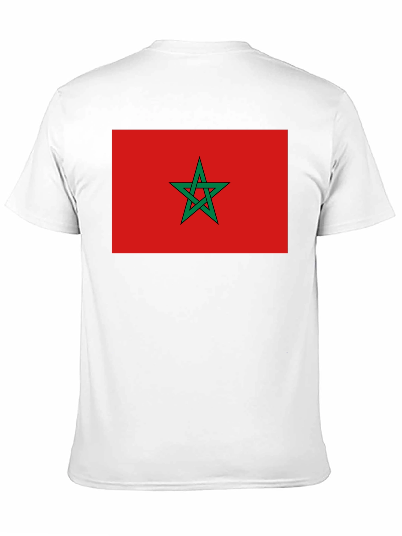 Morocco Flag Graphic Tee - Black Cotton T-Shirt