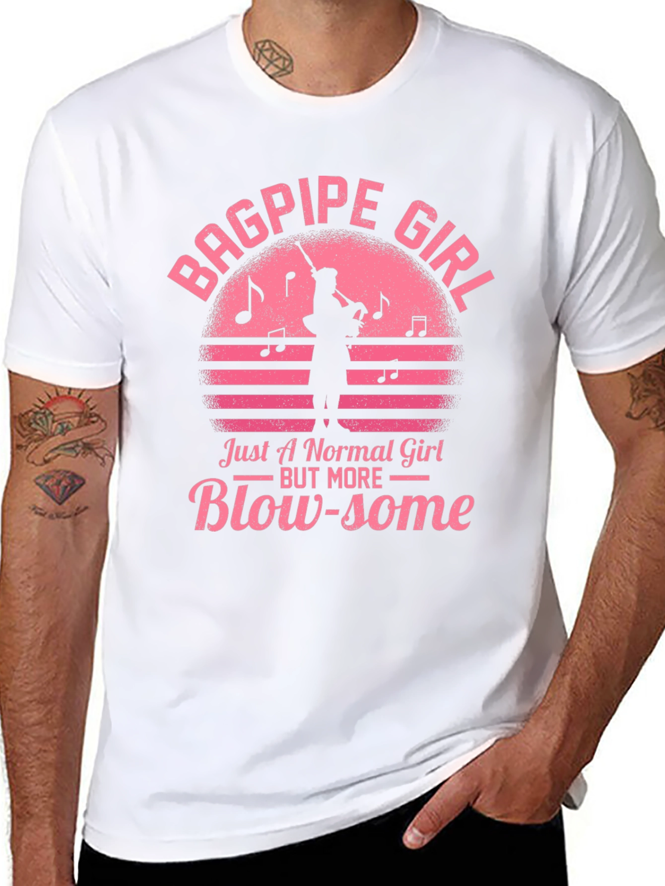 Bagpipe Girl T-Shirt - Blow-some Musician Tee