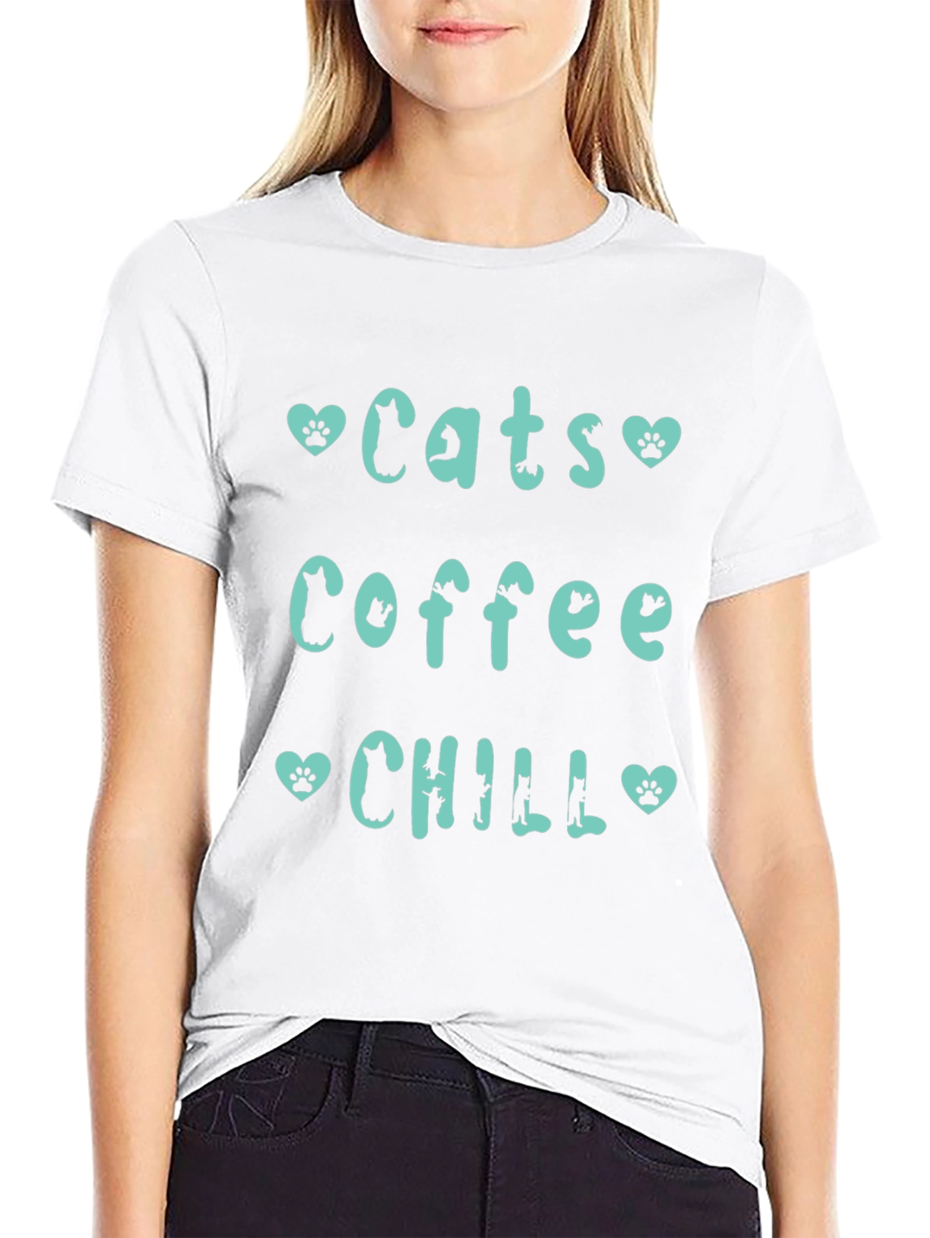 Cats Coffee Chill Tee - Relaxed Graphic T-Shirt