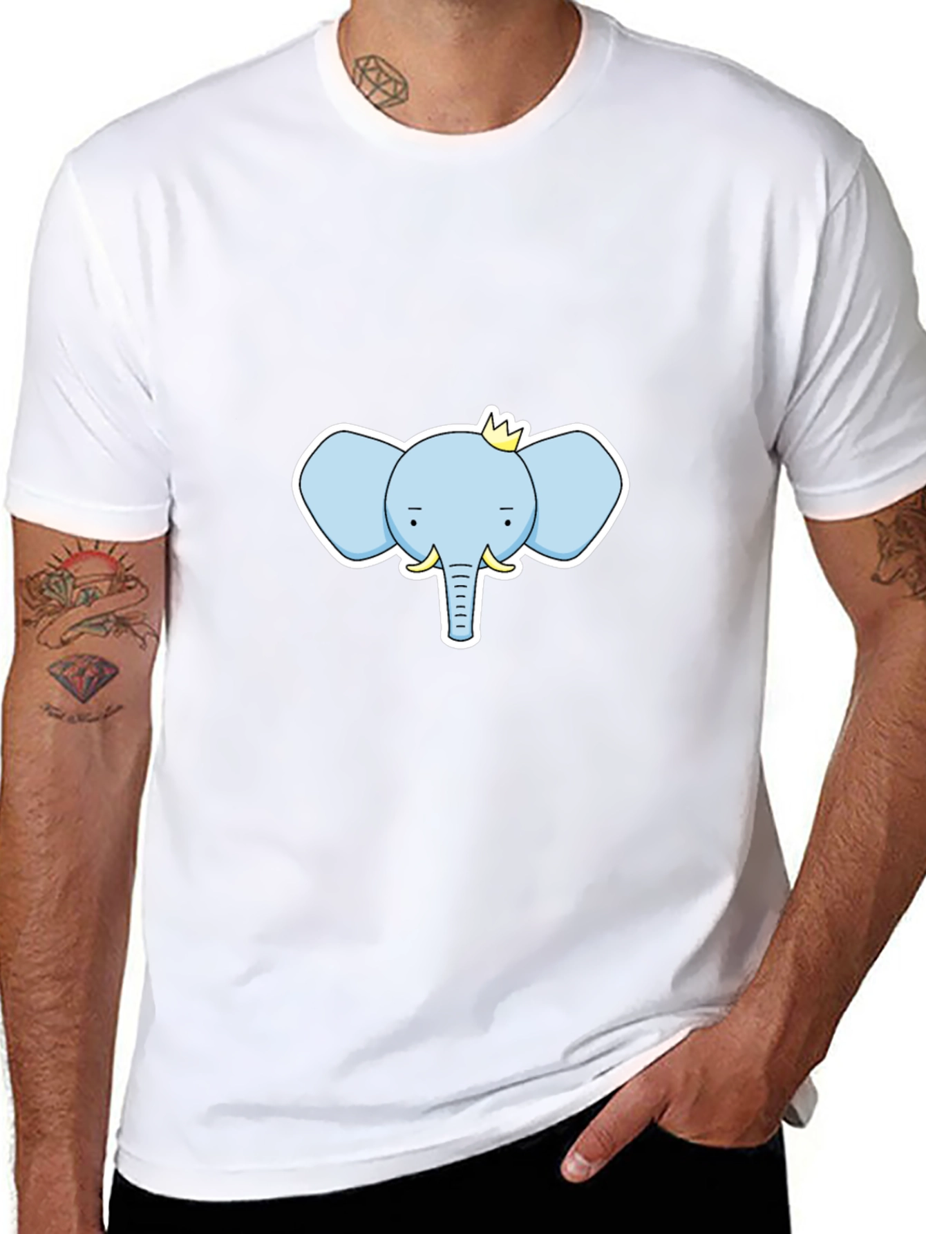 Elephant King Graphic Tee - Black Cotton T-Shirt