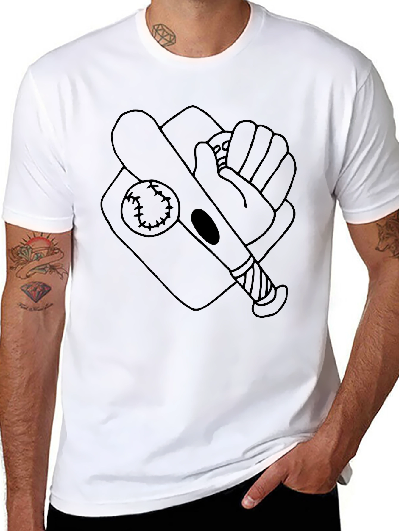 Baseball Graphic Black T-Shirt