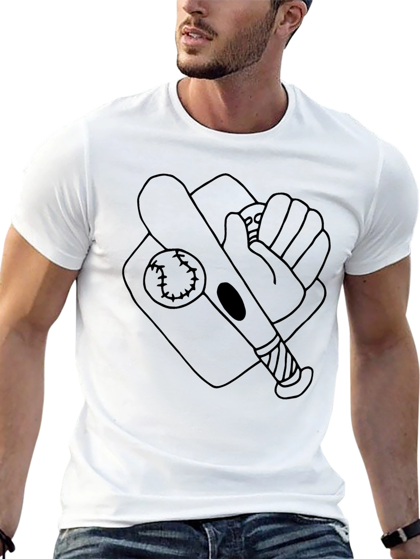 Baseball Graphic Black T-Shirt