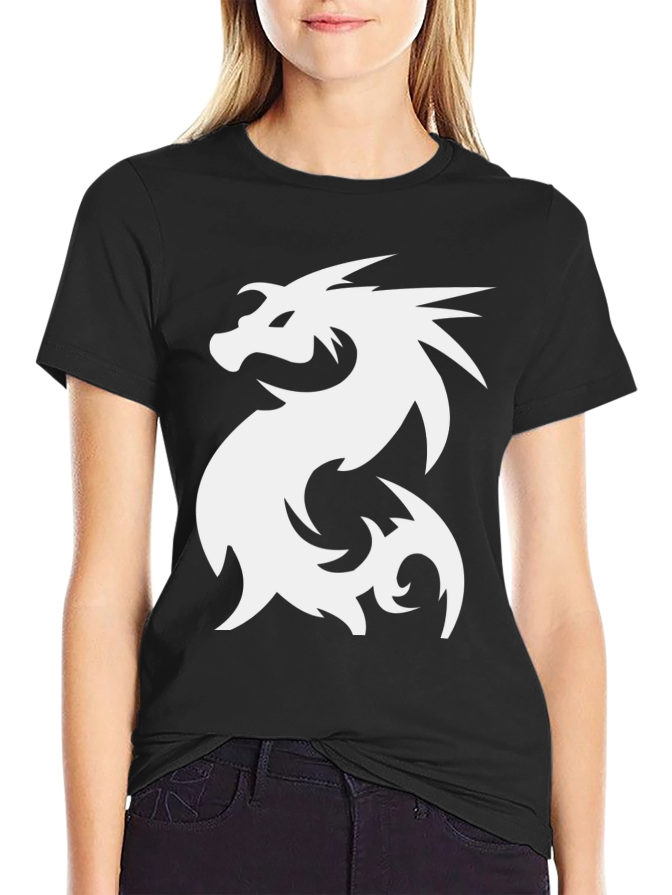 Dragon Graphic Tee - Black Cotton T-Shirt