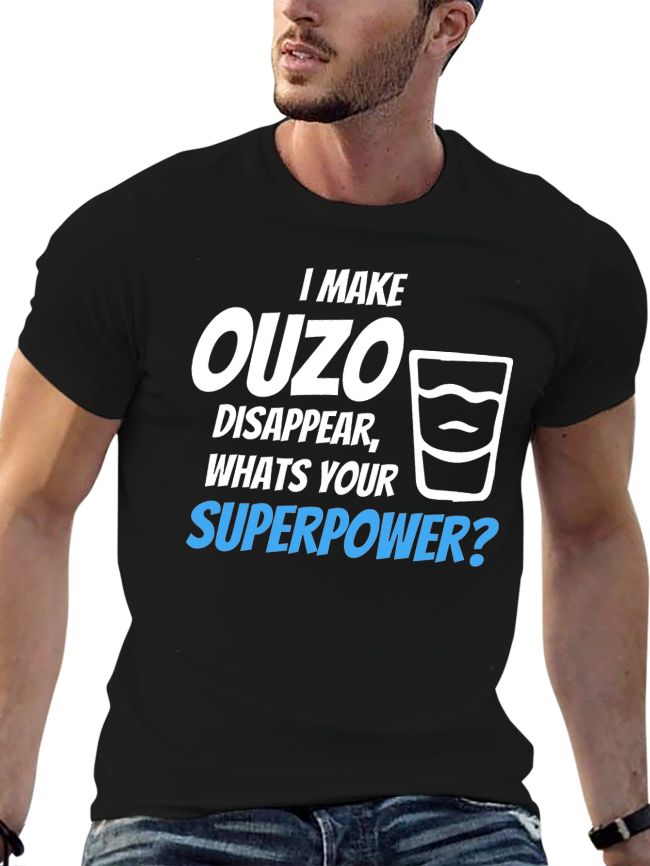 Ouzo Superpower T-Shirt - Funny Novelty Tee