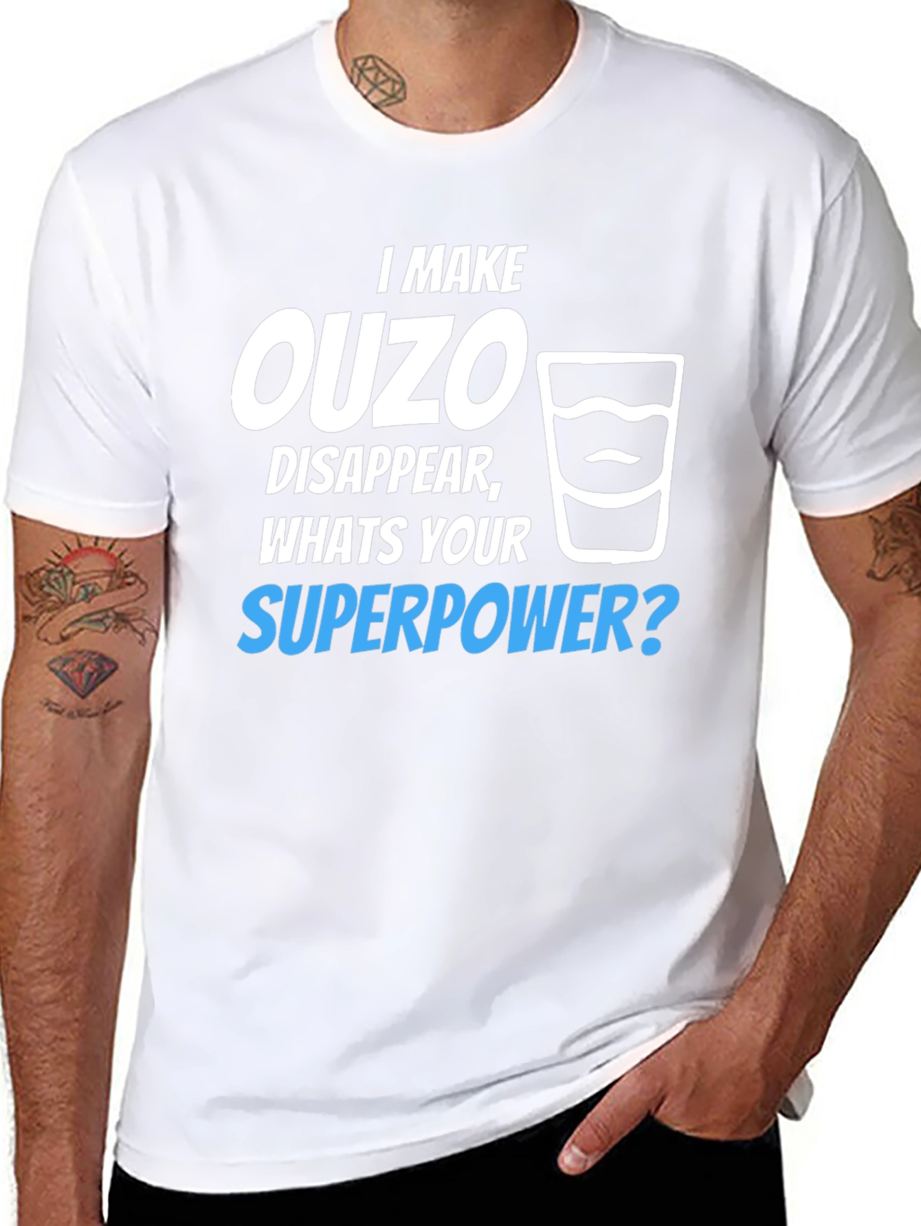 Ouzo Superpower T-Shirt - Funny Novelty Tee