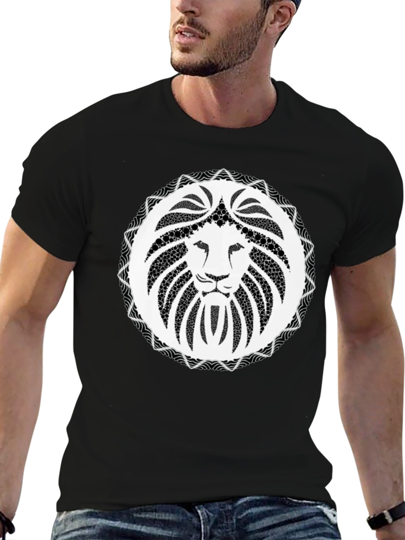 Lion Crest Black T-Shirt - Unique Graphic Tee