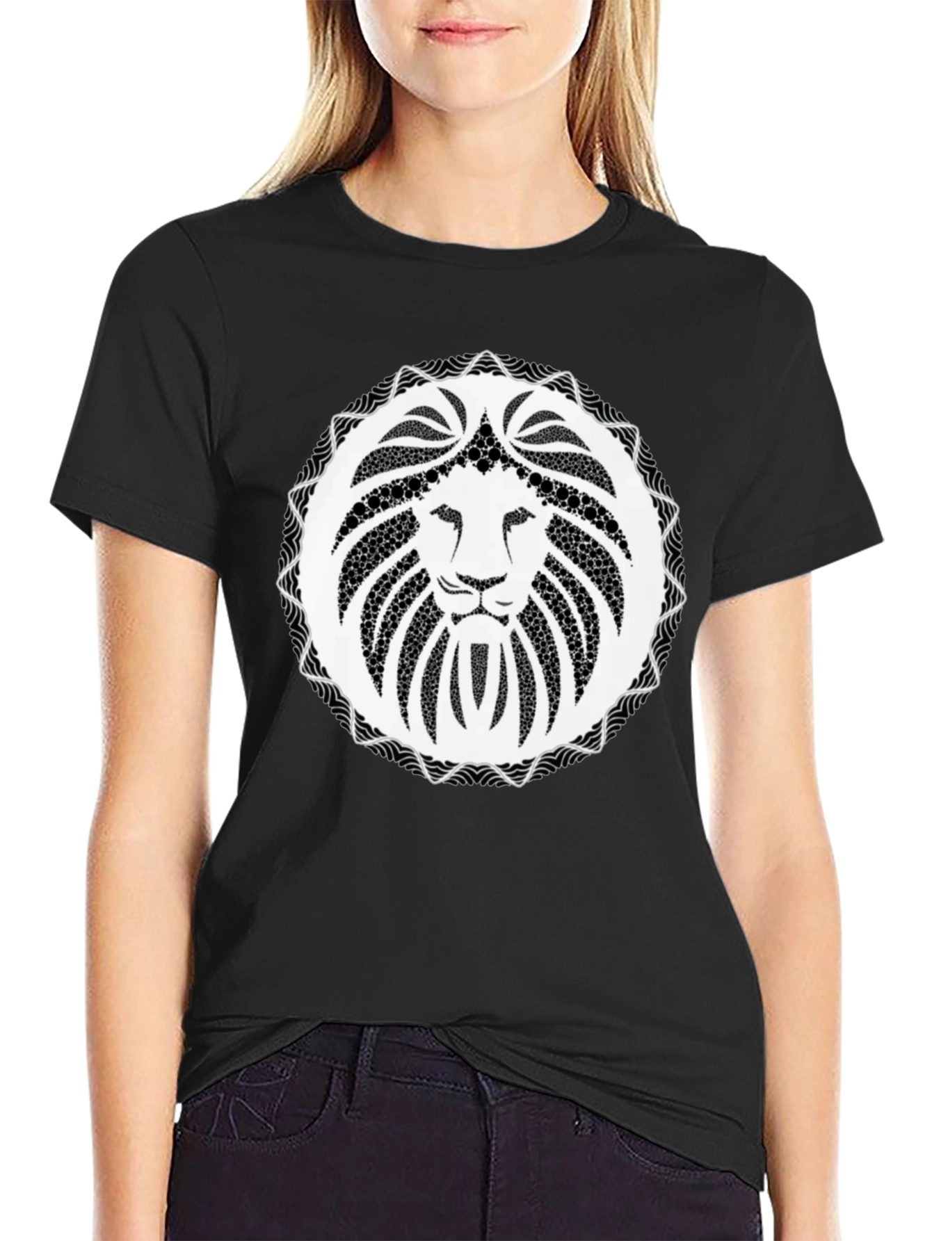 Lion Crest Black T-Shirt - Unique Graphic Tee