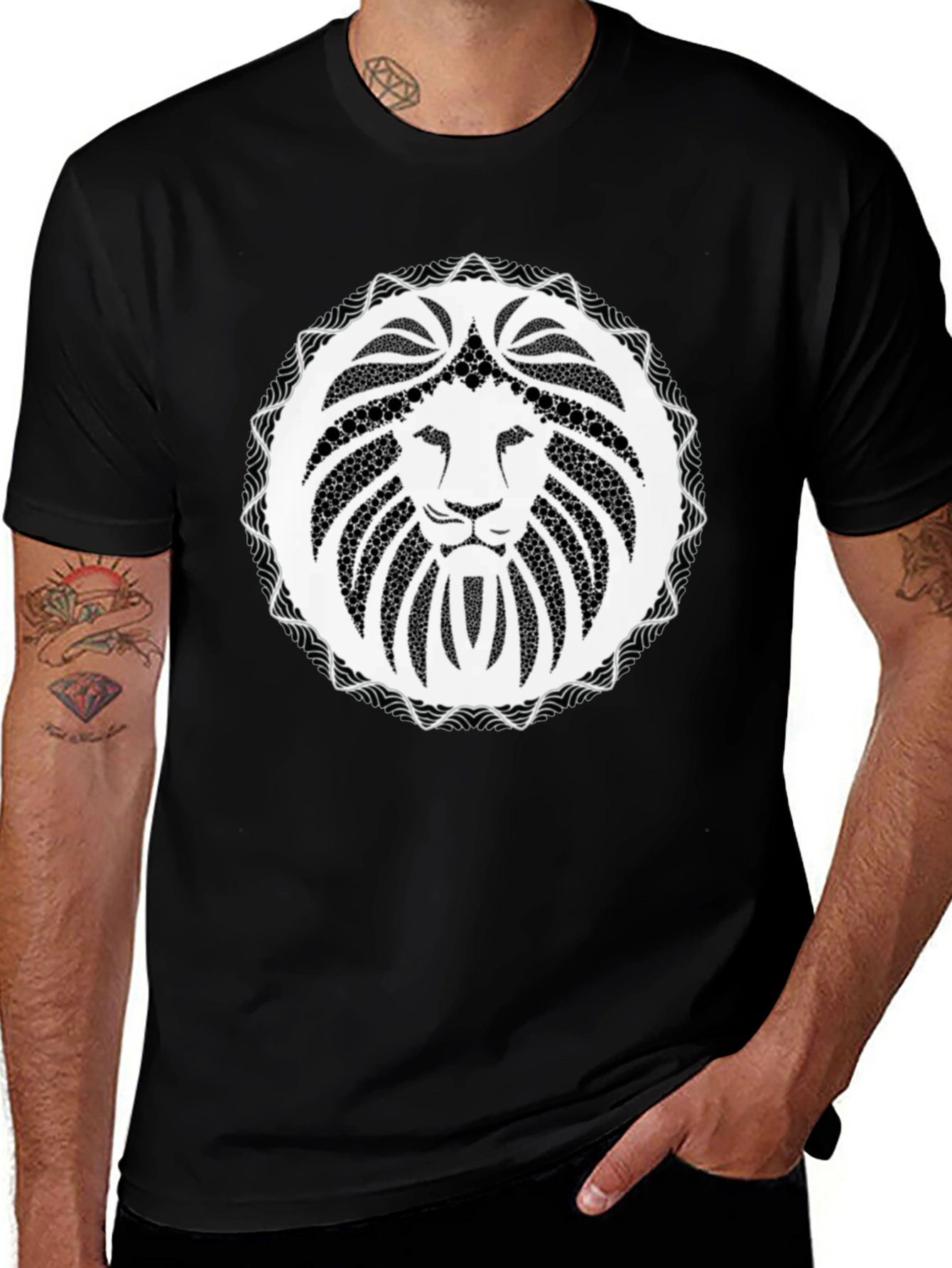 Lion Crest Black T-Shirt - Unique Graphic Tee