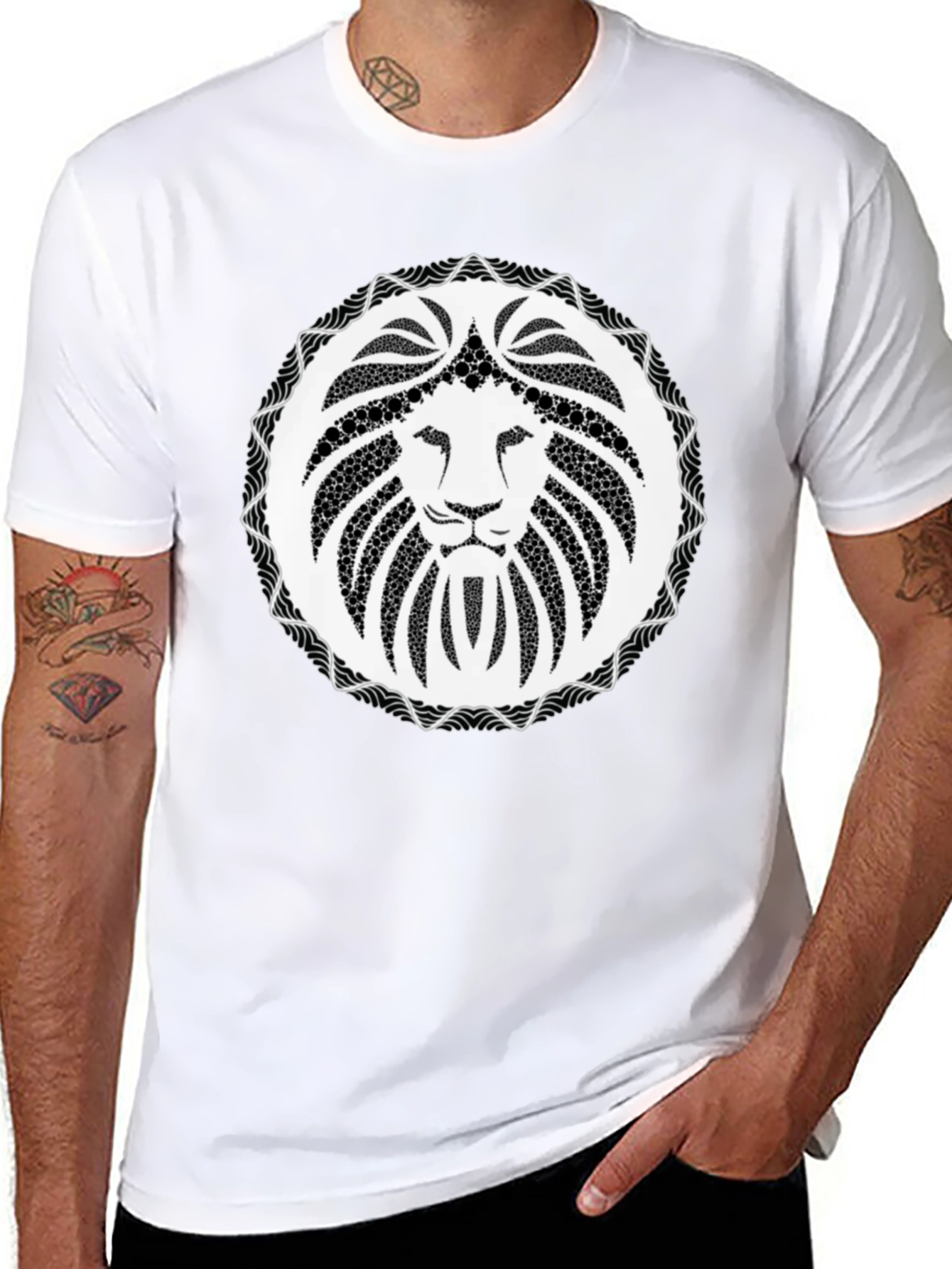 Lion Crest Black T-Shirt - Unique Graphic Tee