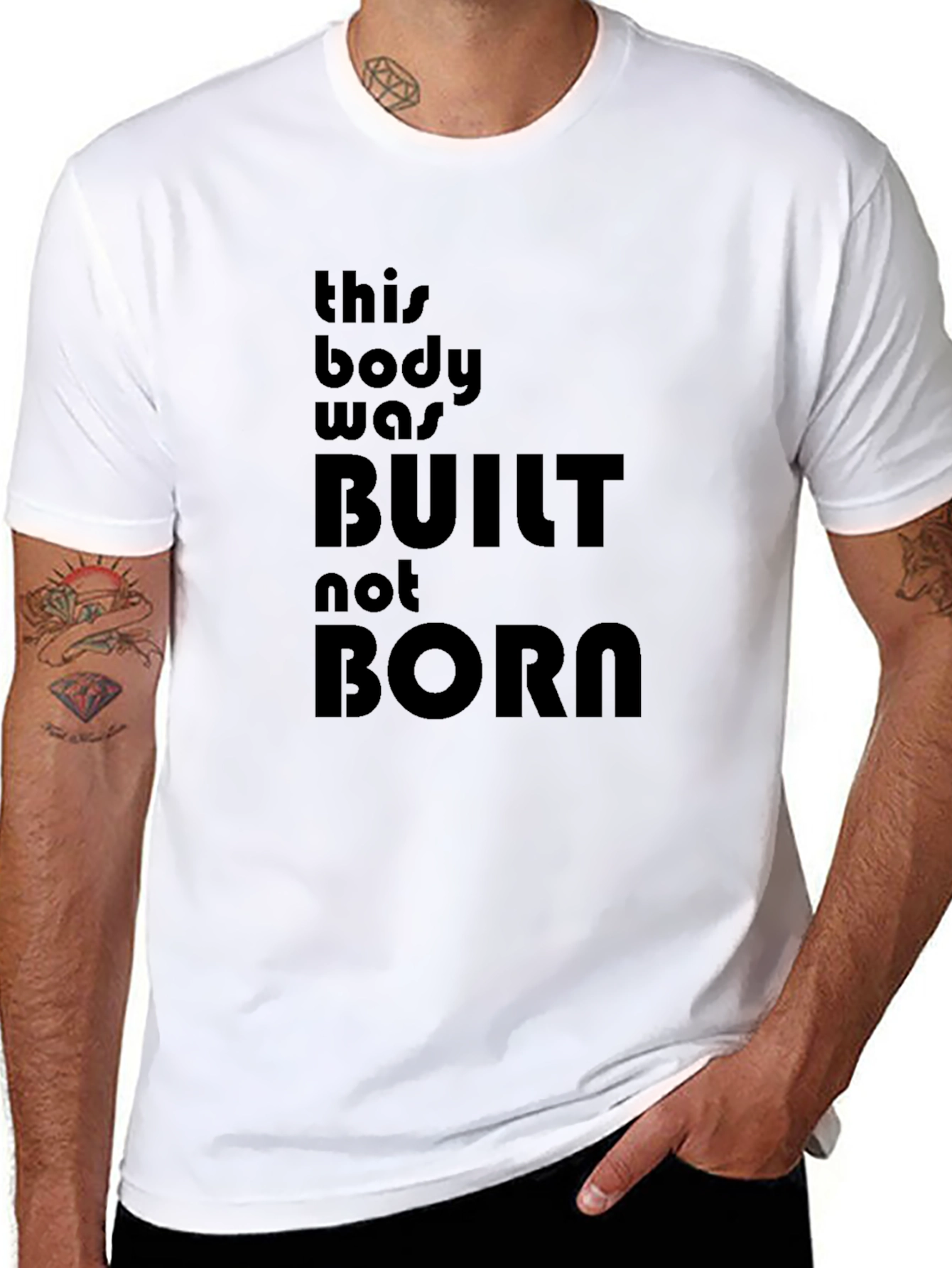 Built Not Born Black Graphic T-Shirt