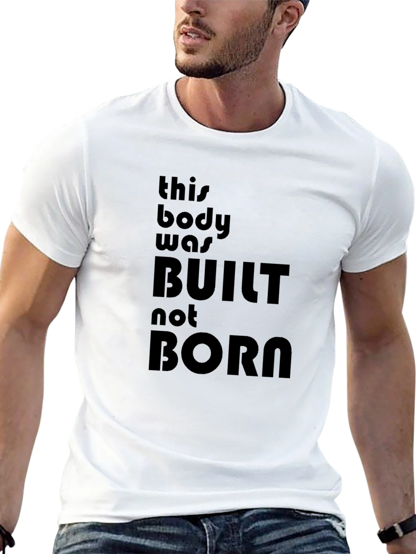 Built Not Born Black Graphic T-Shirt