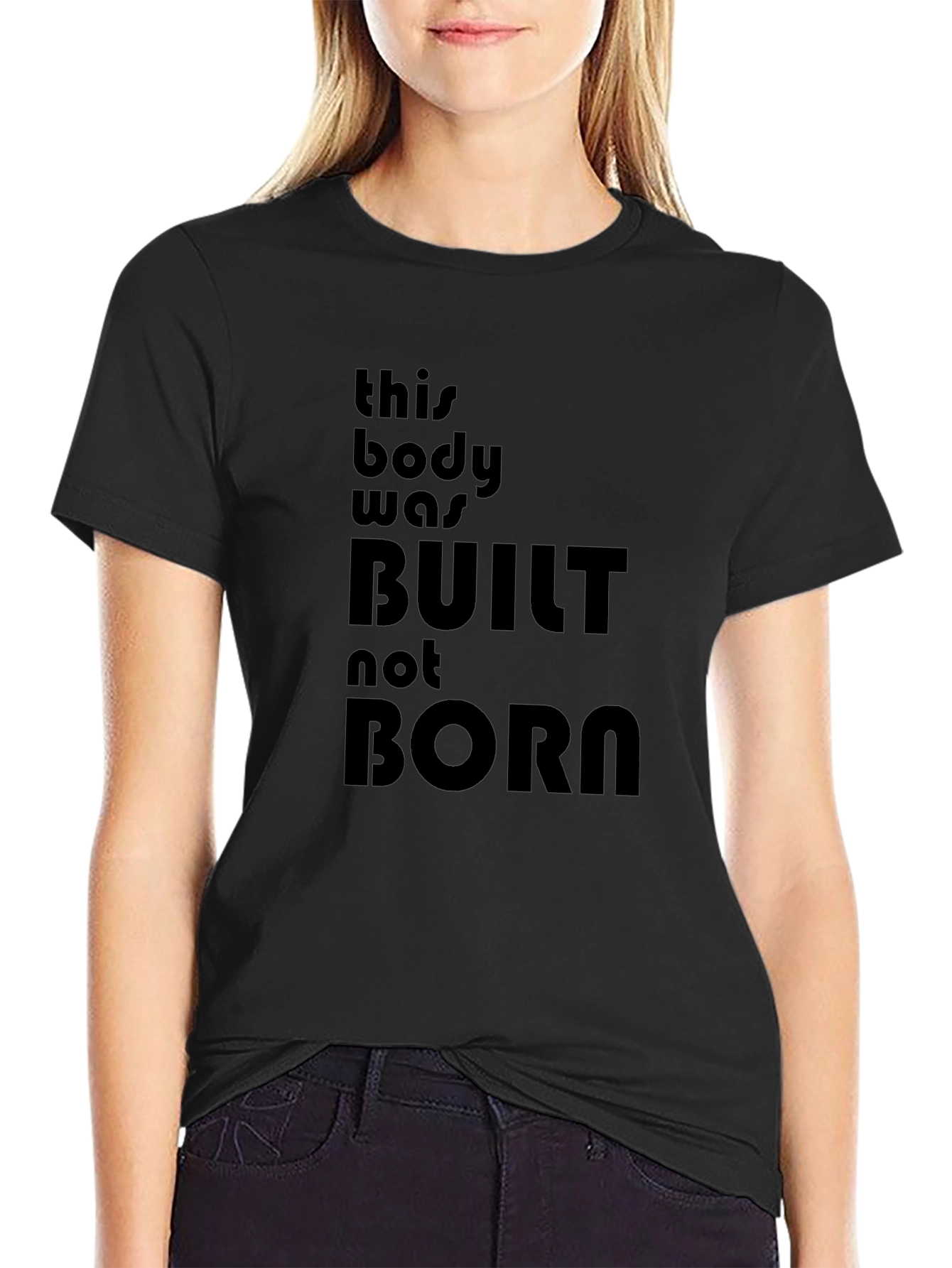 Built Not Born Black Graphic T-Shirt