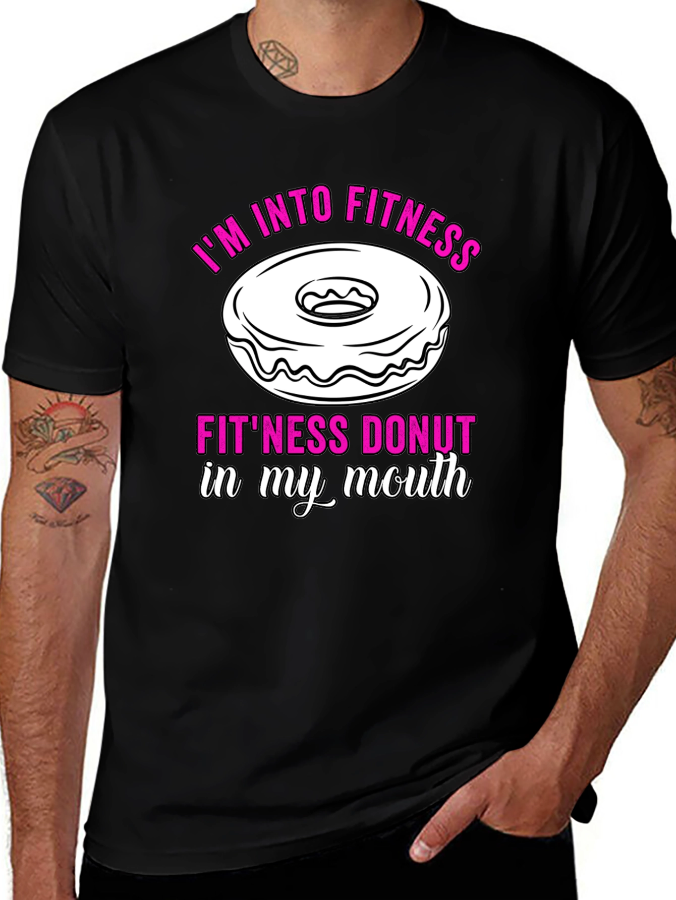 Fitness Donut Graphic T-Shirt
